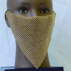 Gold Bling Triangle Face Mask Cover/Wedding/Party